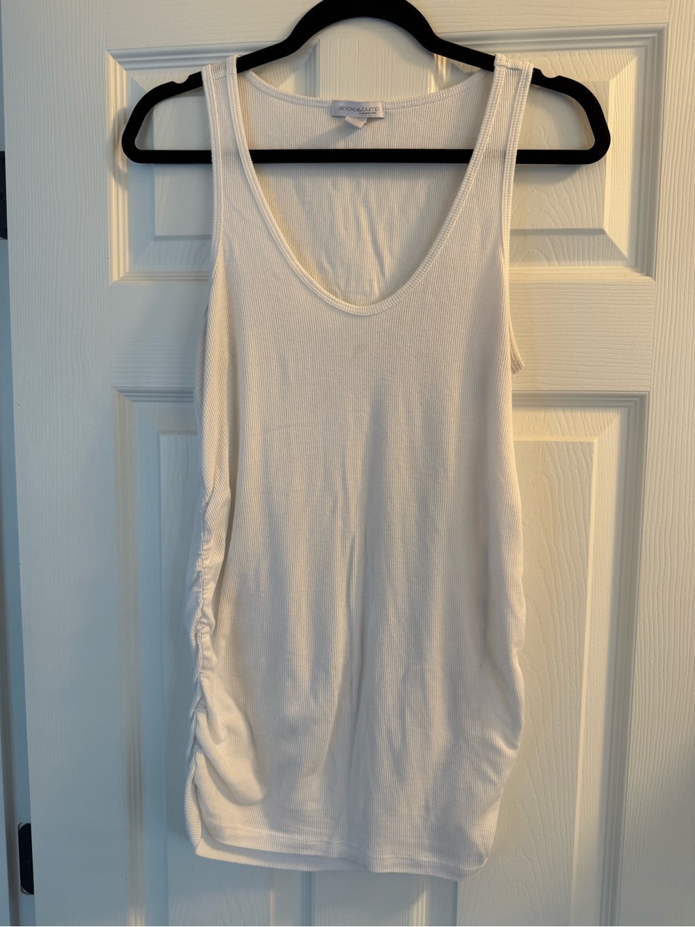 Beyond the Bump White Scoop Neck Maternity Tank